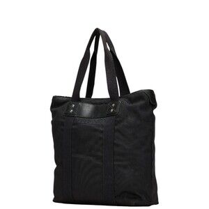 Gucci Tote Loop Bag Web Nylon Black Leather Parana
